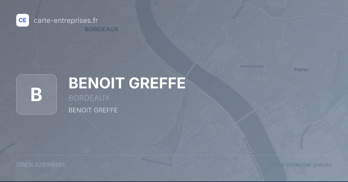 BENOIT GREFFE — 828166991 — fiche entreprise