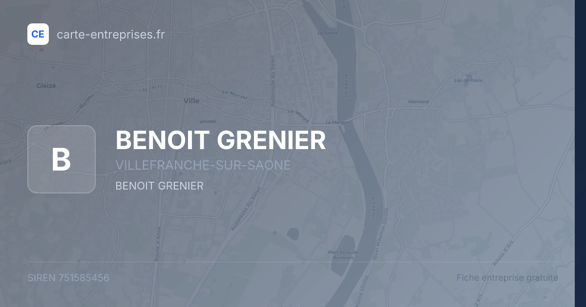 BENOIT GRENIER — 751585456 — fiche entreprise