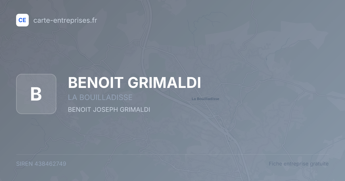 BENOIT GRIMALDI — 438462749 — fiche entreprise