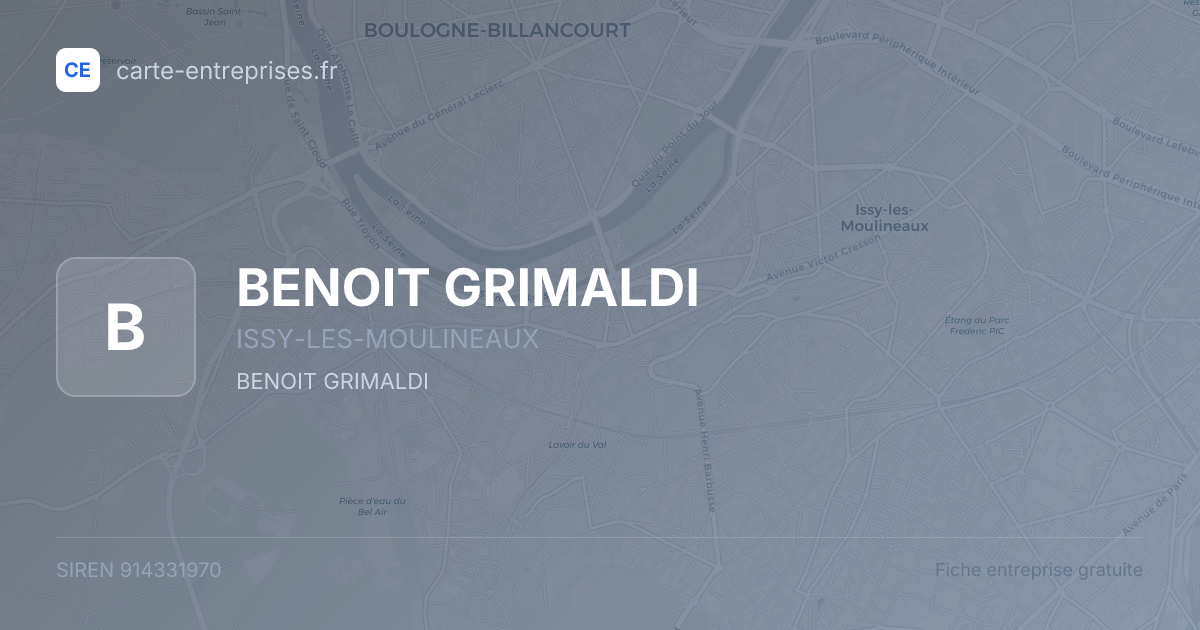 BENOIT GRIMALDI — 914331970 — fiche entreprise