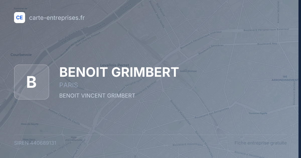 BENOIT GRIMBERT — 440689131 — fiche entreprise