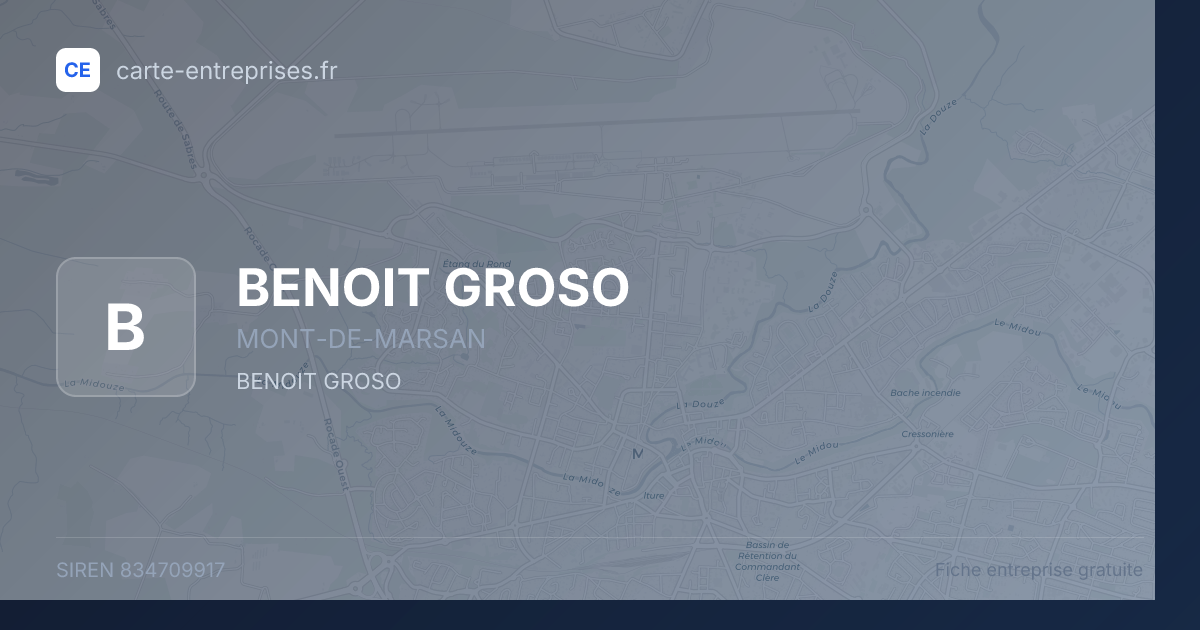 BENOIT GROSO — 834709917 — fiche entreprise