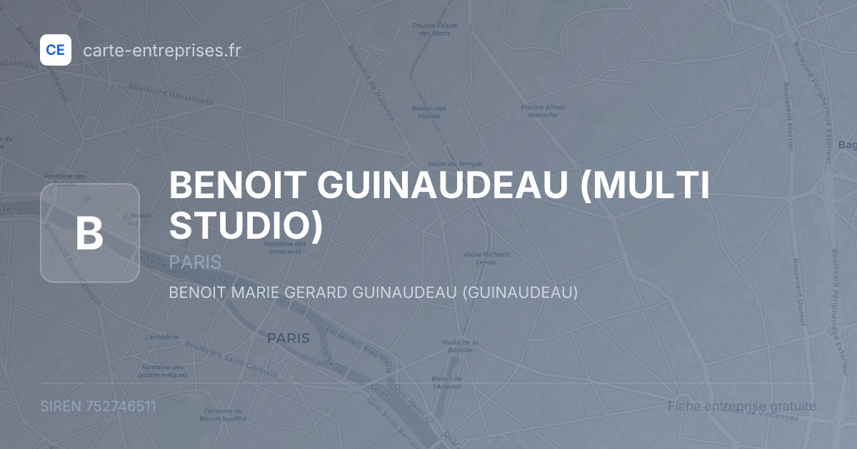 BENOIT GUINAUDEAU (MULTI STUDIO) — 752746511 — fiche entreprise