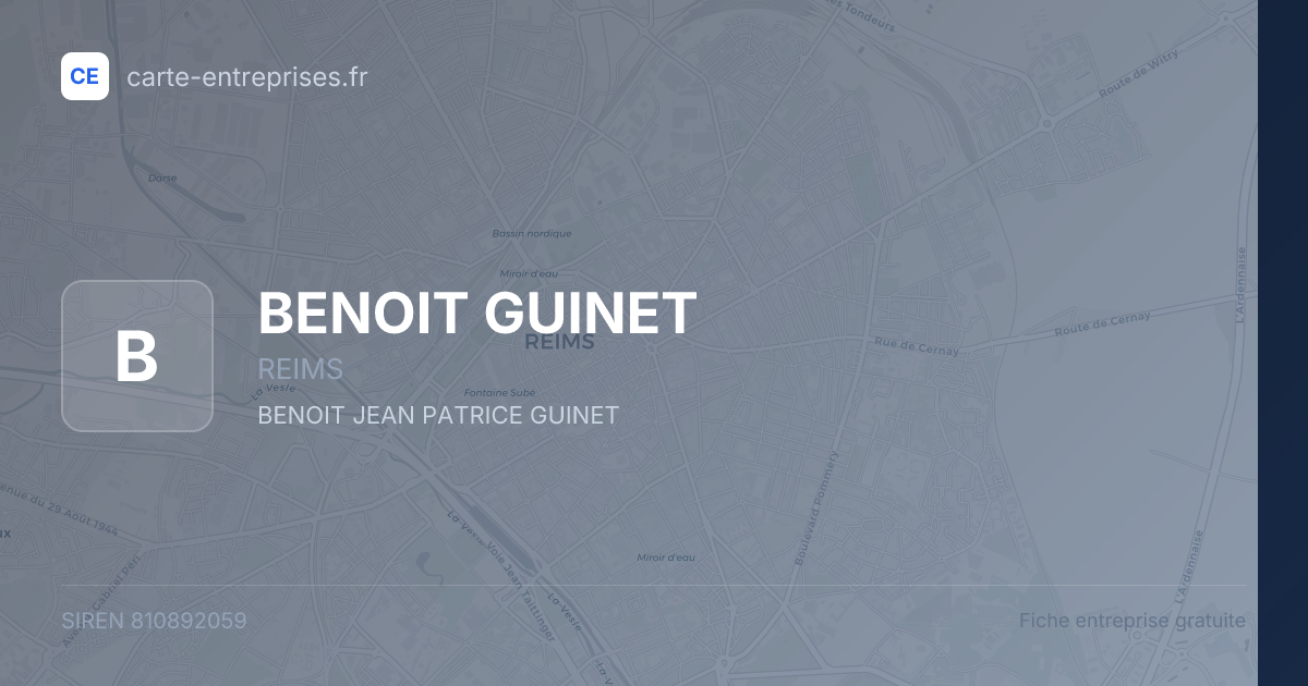 BENOIT GUINET — 810892059 — fiche entreprise