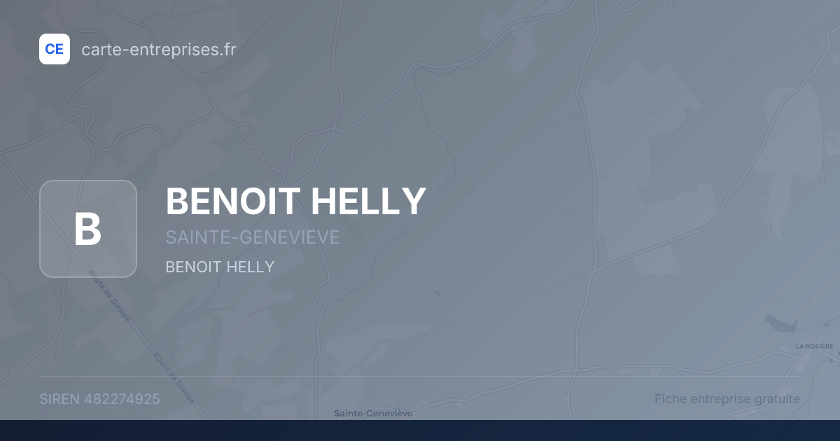 BENOIT HELLY — 482274925 — fiche entreprise