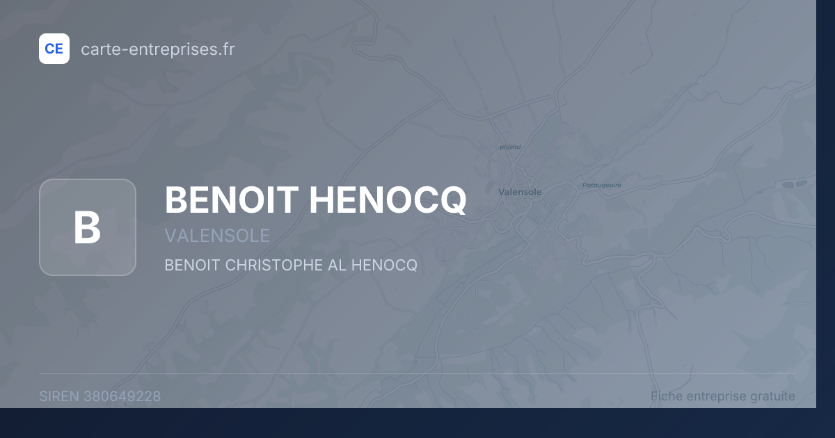 BENOIT HENOCQ — 380649228 — fiche entreprise