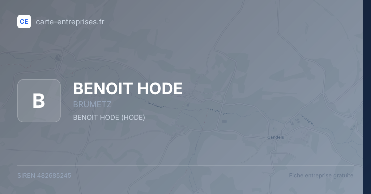 BENOIT HODE — 482685245 — fiche entreprise
