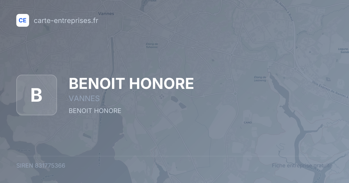 BENOIT HONORE — 831775366 — fiche entreprise
