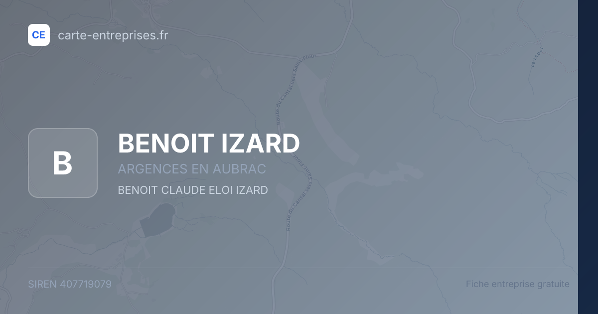 BENOIT IZARD — 407719079 — fiche entreprise