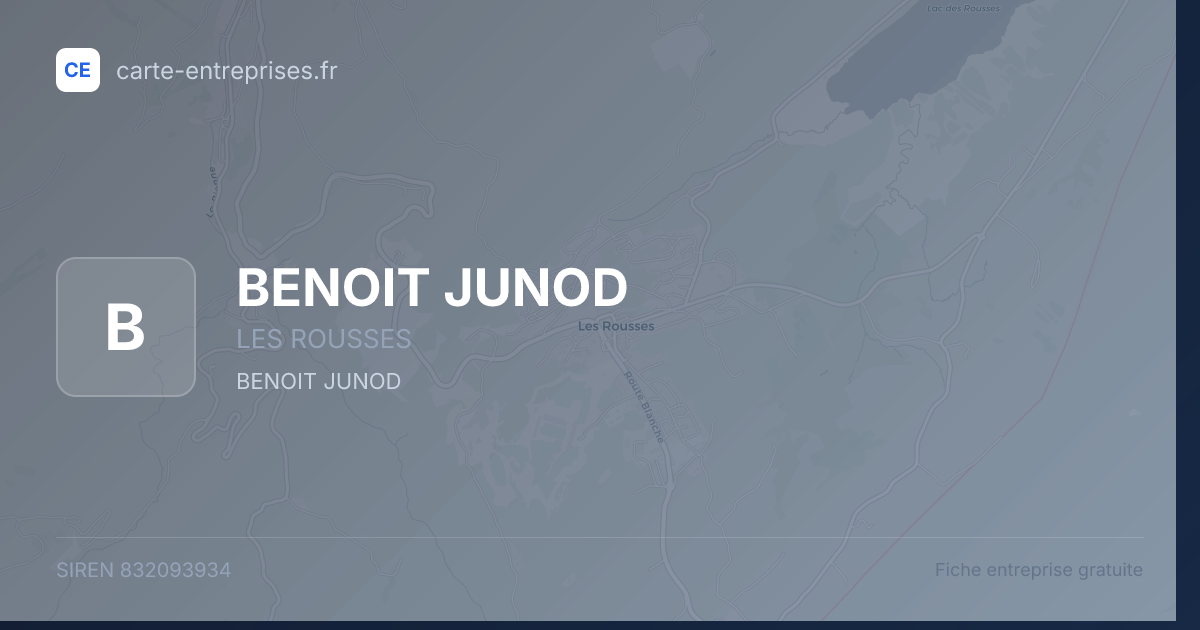 BENOIT JUNOD — 832093934 — fiche entreprise