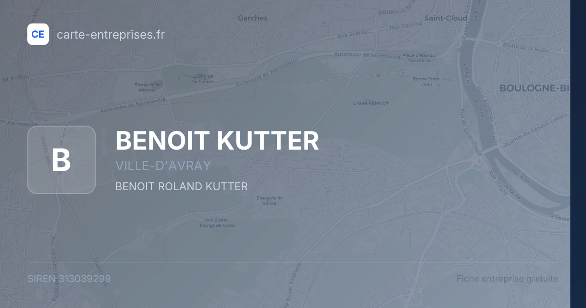 BENOIT KUTTER — 313039299 — fiche entreprise