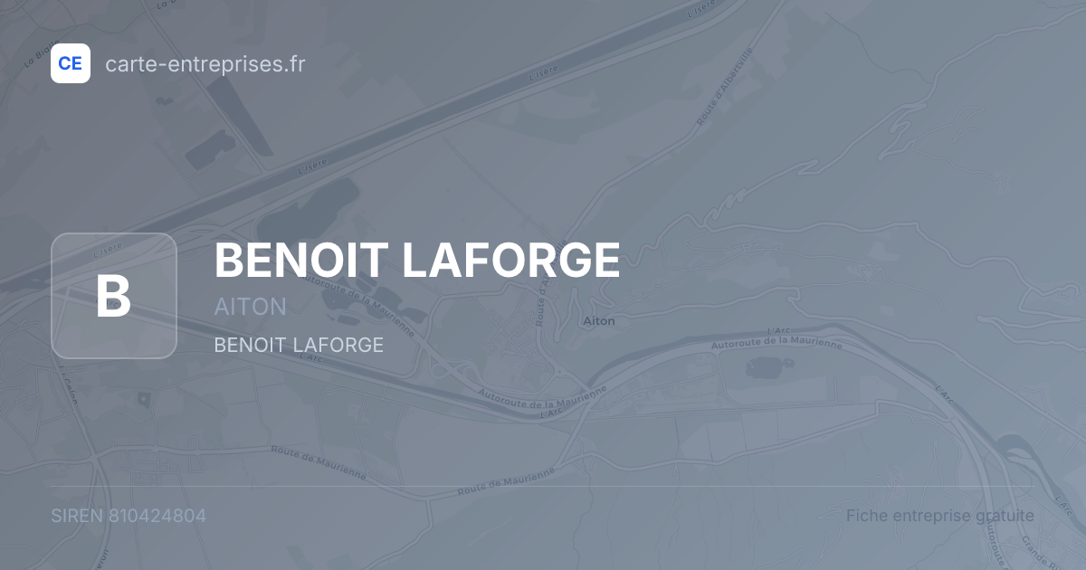 BENOIT LAFORGE — 810424804 — fiche entreprise