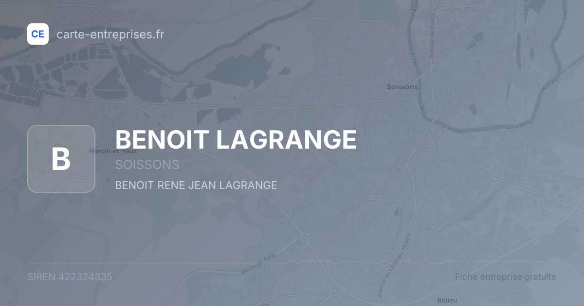 BENOIT LAGRANGE — 422324335 — fiche entreprise