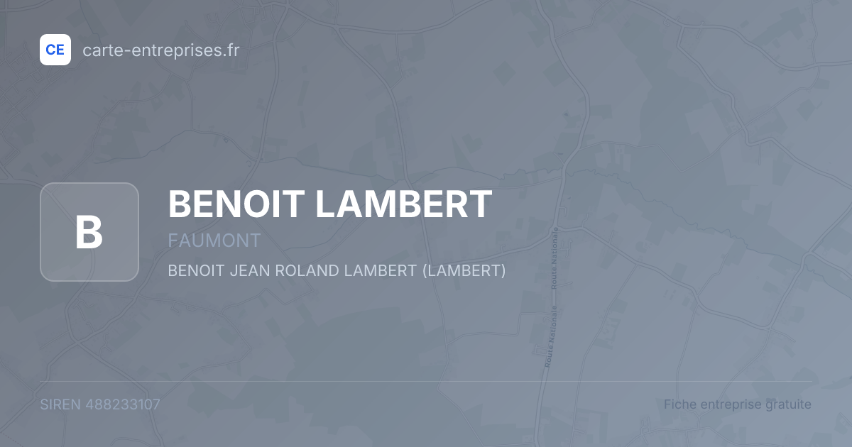 BENOIT LAMBERT — 488233107 — fiche entreprise