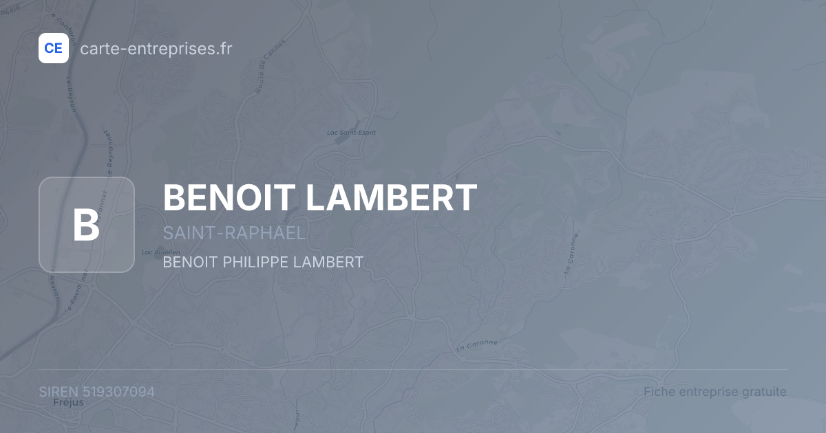 BENOIT LAMBERT — 519307094 — fiche entreprise