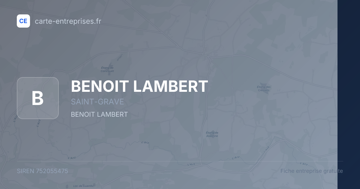 BENOIT LAMBERT — 752055475 — fiche entreprise