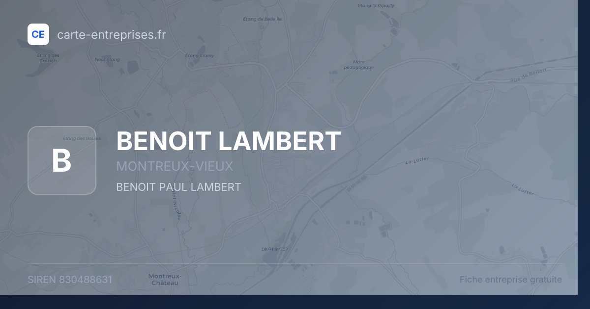 BENOIT LAMBERT — 830488631 — fiche entreprise