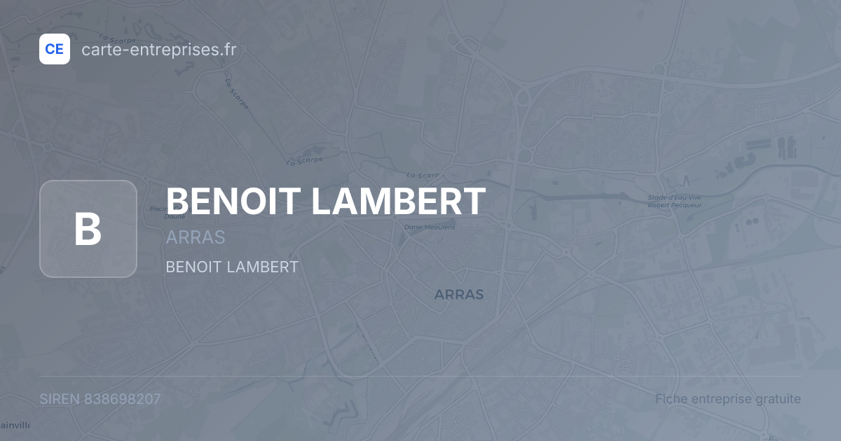 BENOIT LAMBERT — 838698207 — fiche entreprise