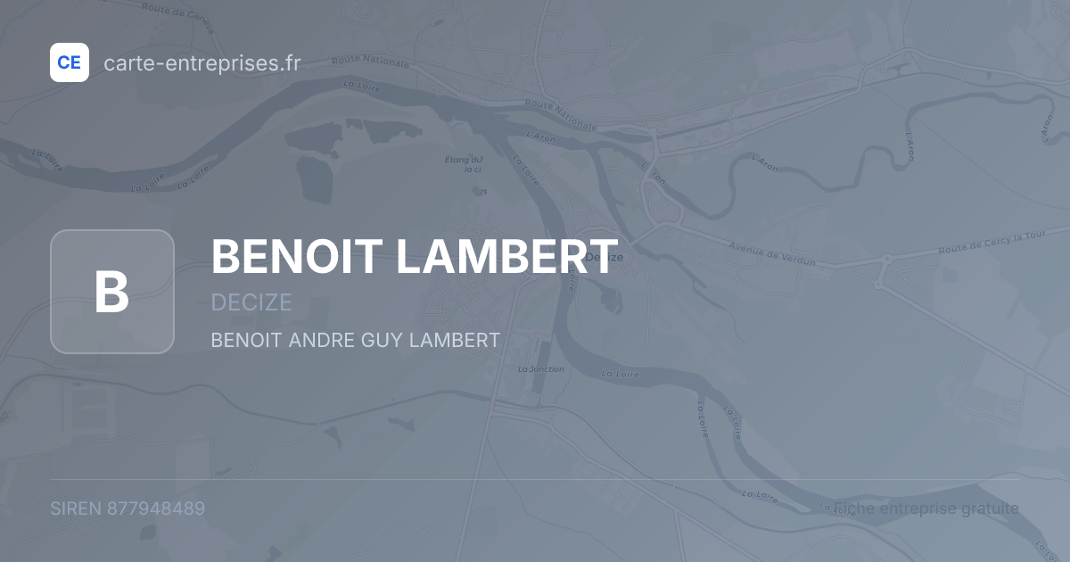 BENOIT LAMBERT — 877948489 — fiche entreprise