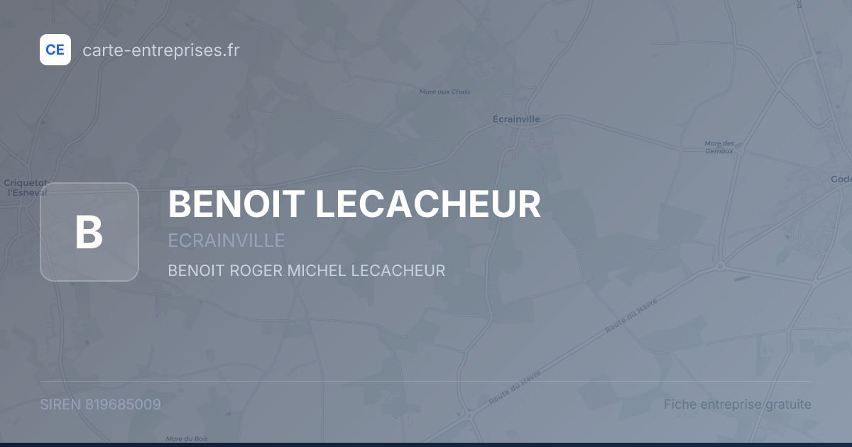 BENOIT LECACHEUR — 819685009 — fiche entreprise