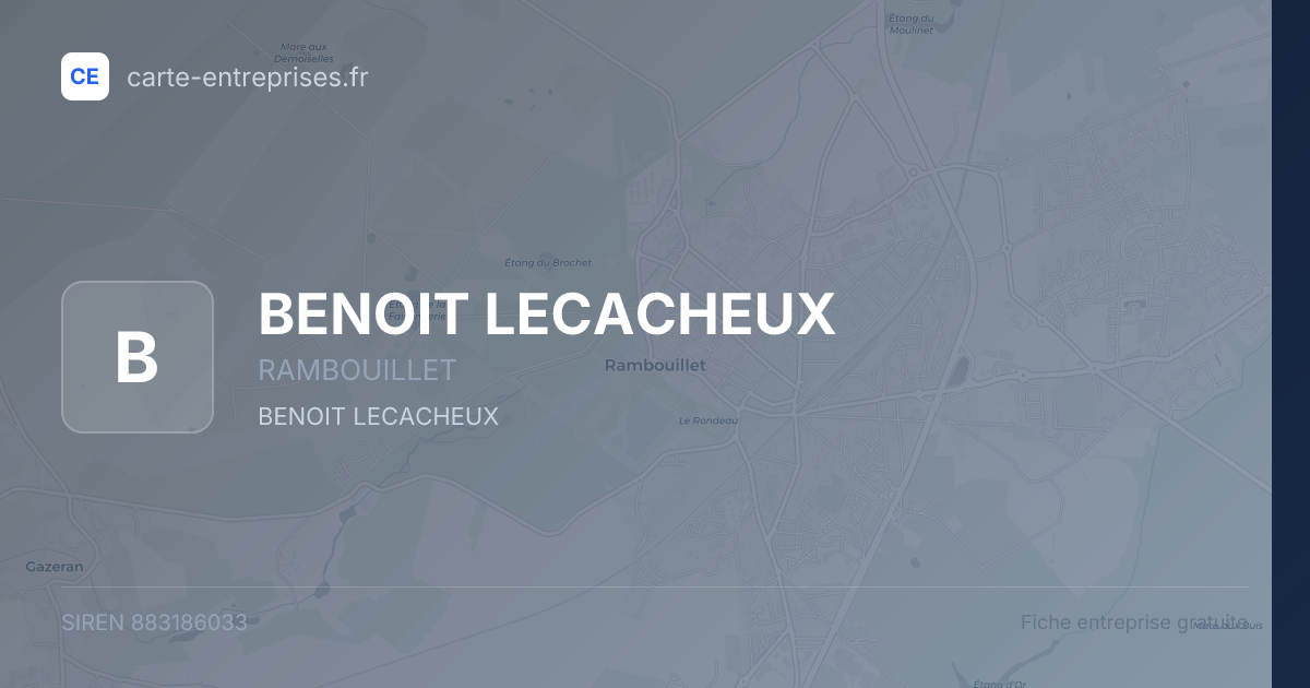 BENOIT LECACHEUX — 883186033 — fiche entreprise