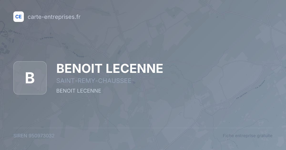 BENOIT LECENNE — 950973032 — fiche entreprise