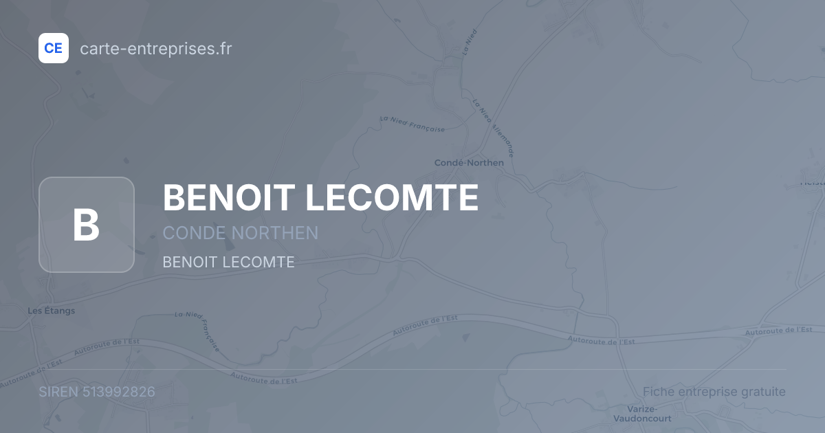 BENOIT LECOMTE — 513992826 — fiche entreprise