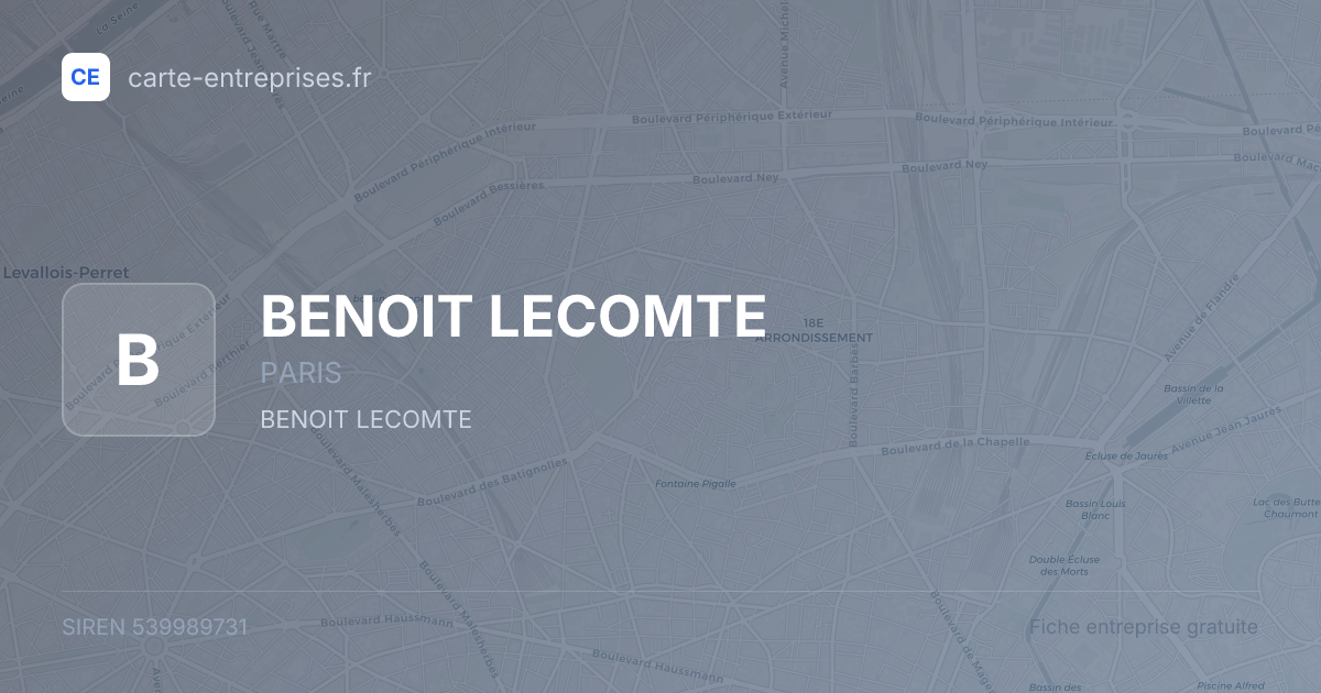 BENOIT LECOMTE — 539989731 — fiche entreprise