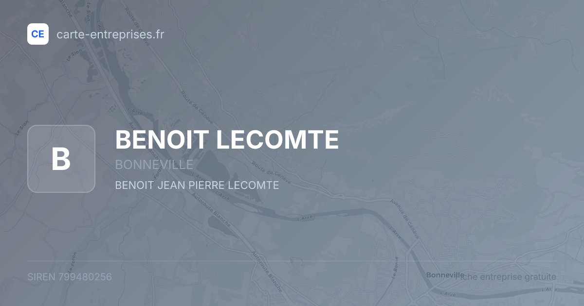 BENOIT LECOMTE — 799480256 — fiche entreprise