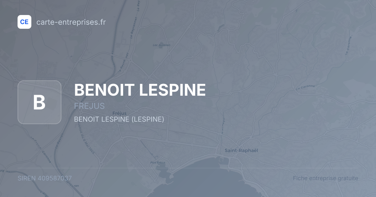 BENOIT LESPINE — 409587037 — fiche entreprise