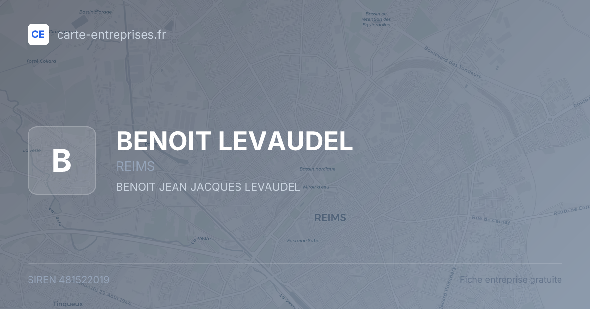 BENOIT LEVAUDEL — 481522019 — fiche entreprise
