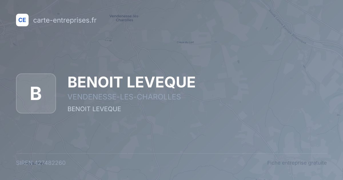 BENOIT LEVEQUE — 427482260 — fiche entreprise