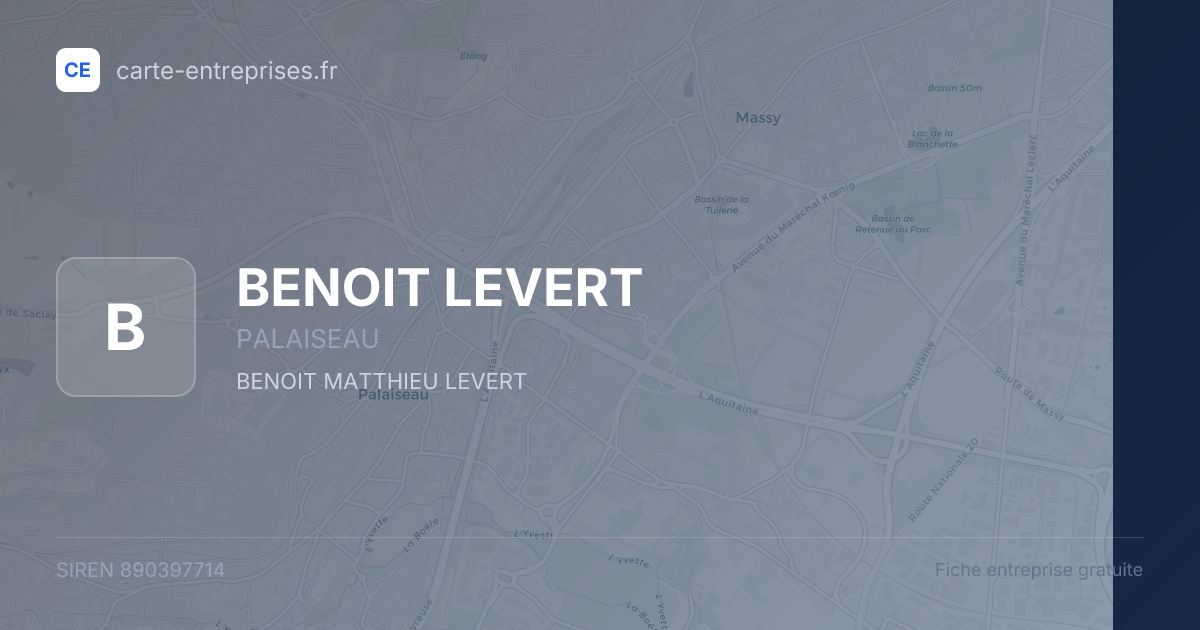 BENOIT LEVERT — 890397714 — fiche entreprise
