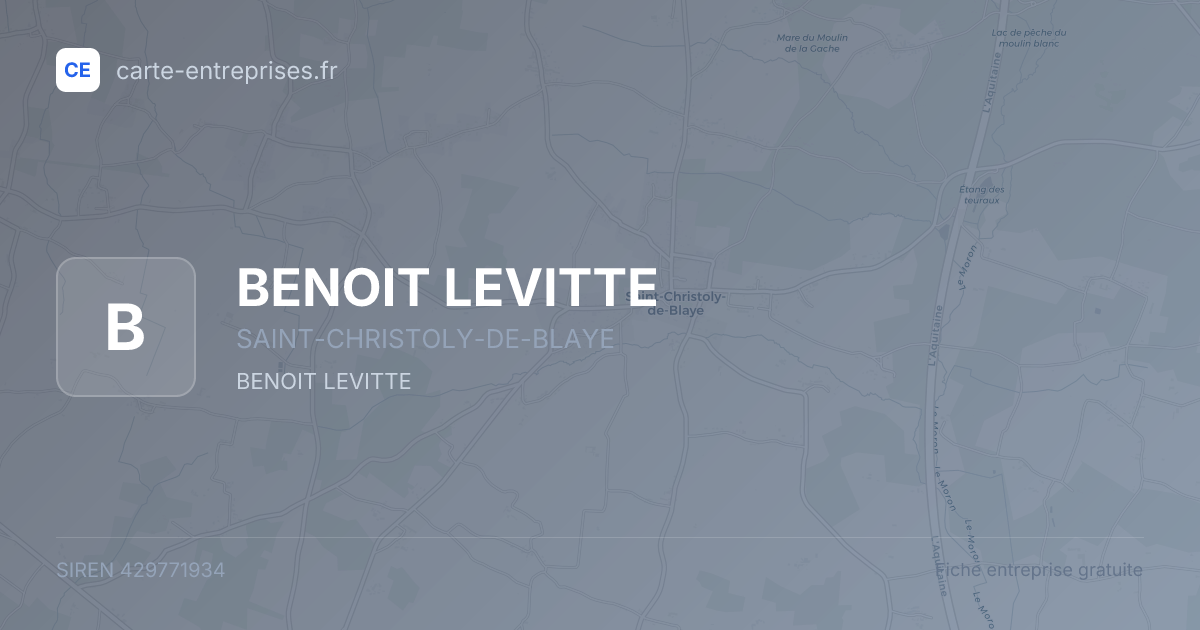 BENOIT LEVITTE — 429771934 — fiche entreprise