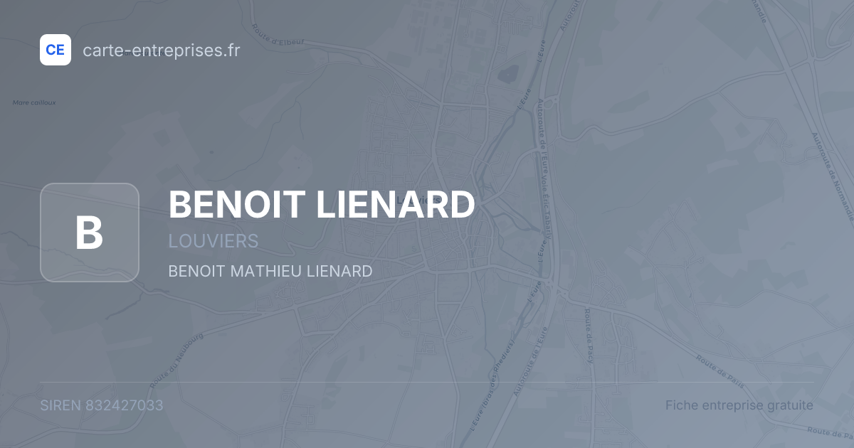 BENOIT LIENARD — 832427033 — fiche entreprise