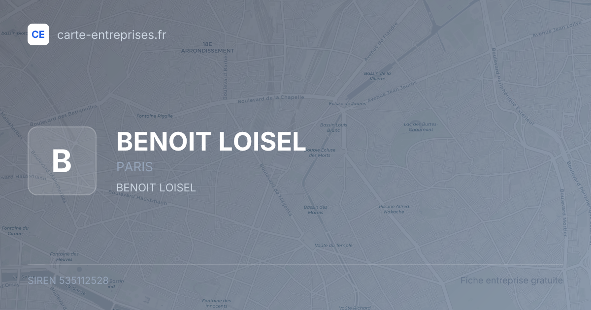 BENOIT LOISEL — 535112528 — fiche entreprise