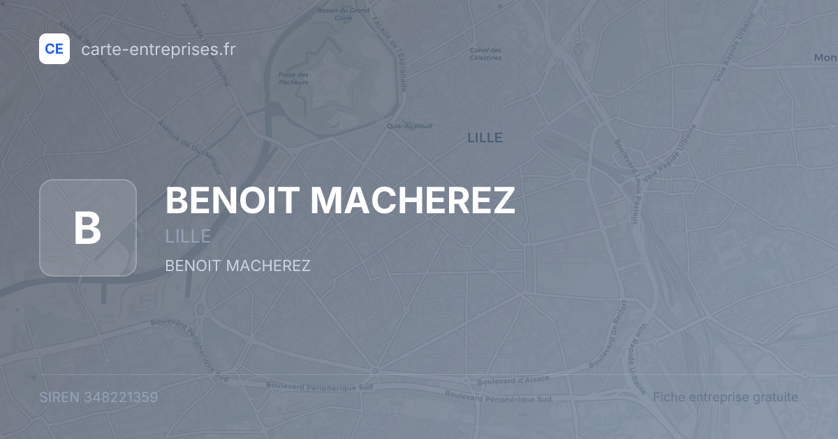 BENOIT MACHEREZ — 348221359 — fiche entreprise