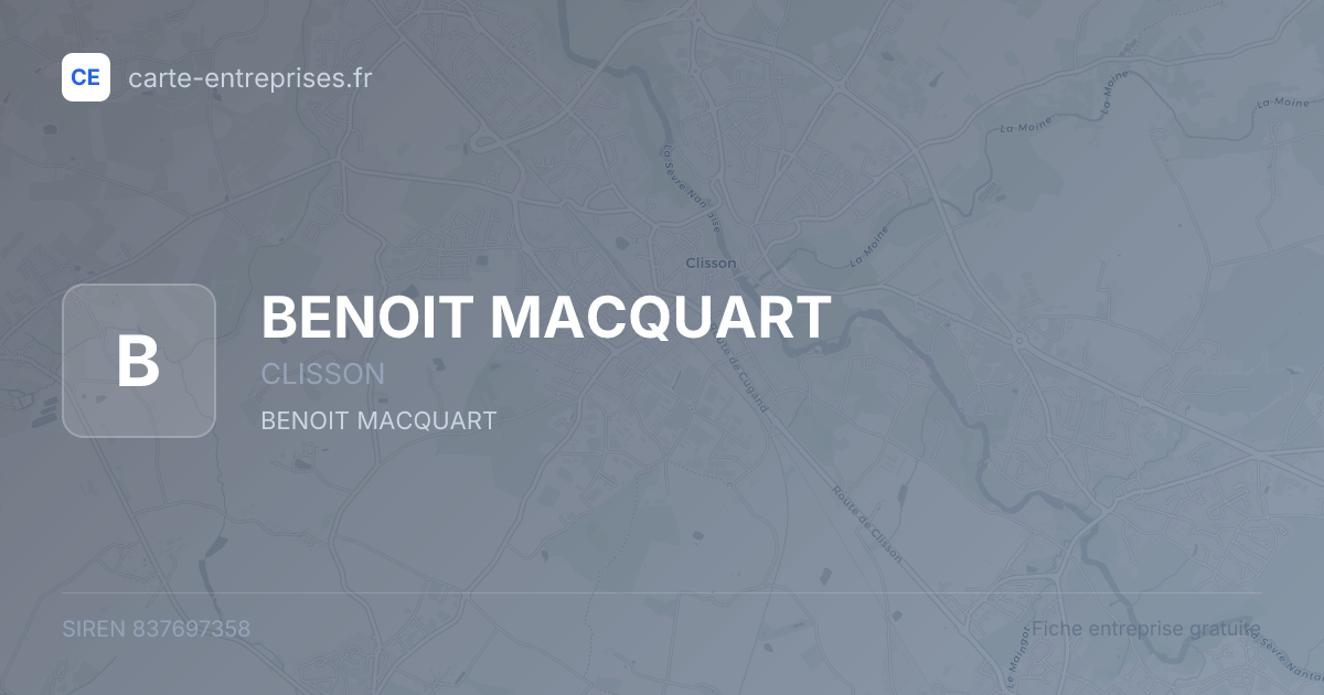 BENOIT MACQUART — 837697358 — fiche entreprise