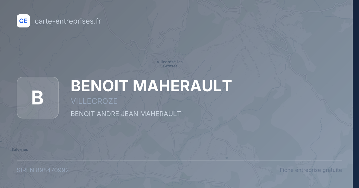 BENOIT MAHERAULT — 898470992 — fiche entreprise