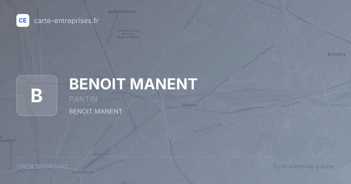 BENOIT MANENT — 500682042 — fiche entreprise