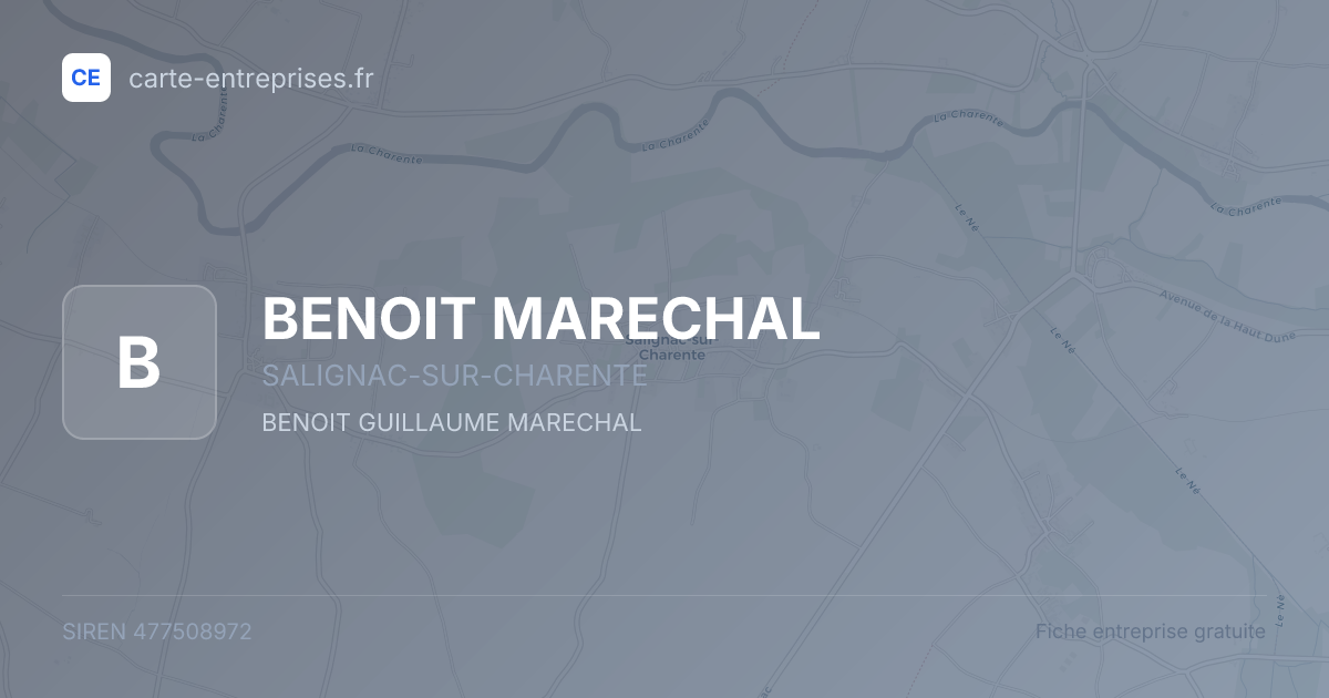 BENOIT MARECHAL — 477508972 — fiche entreprise
