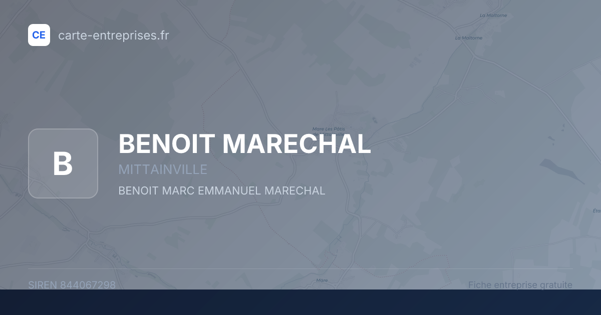 BENOIT MARECHAL — 844067298 — fiche entreprise