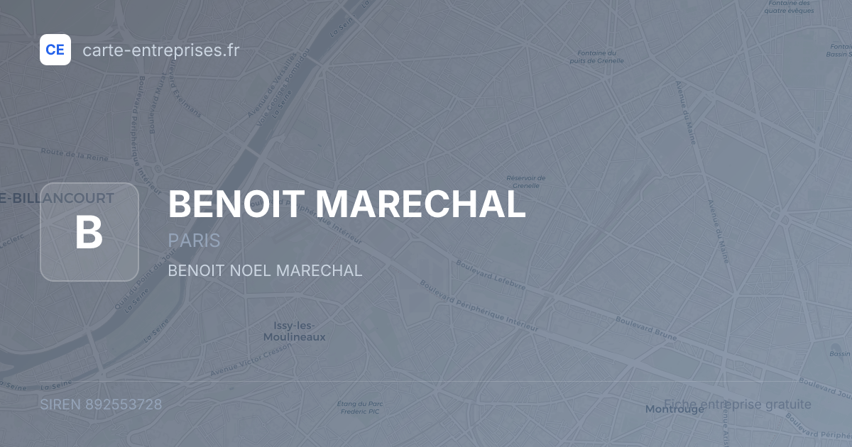 BENOIT MARECHAL — 892553728 — fiche entreprise