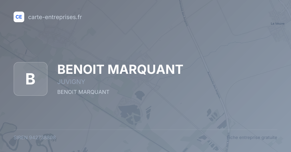 BENOIT MARQUANT — 942738808 — fiche entreprise