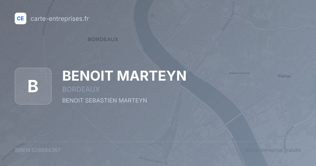 BENOIT MARTEYN — 528694367 — fiche entreprise
