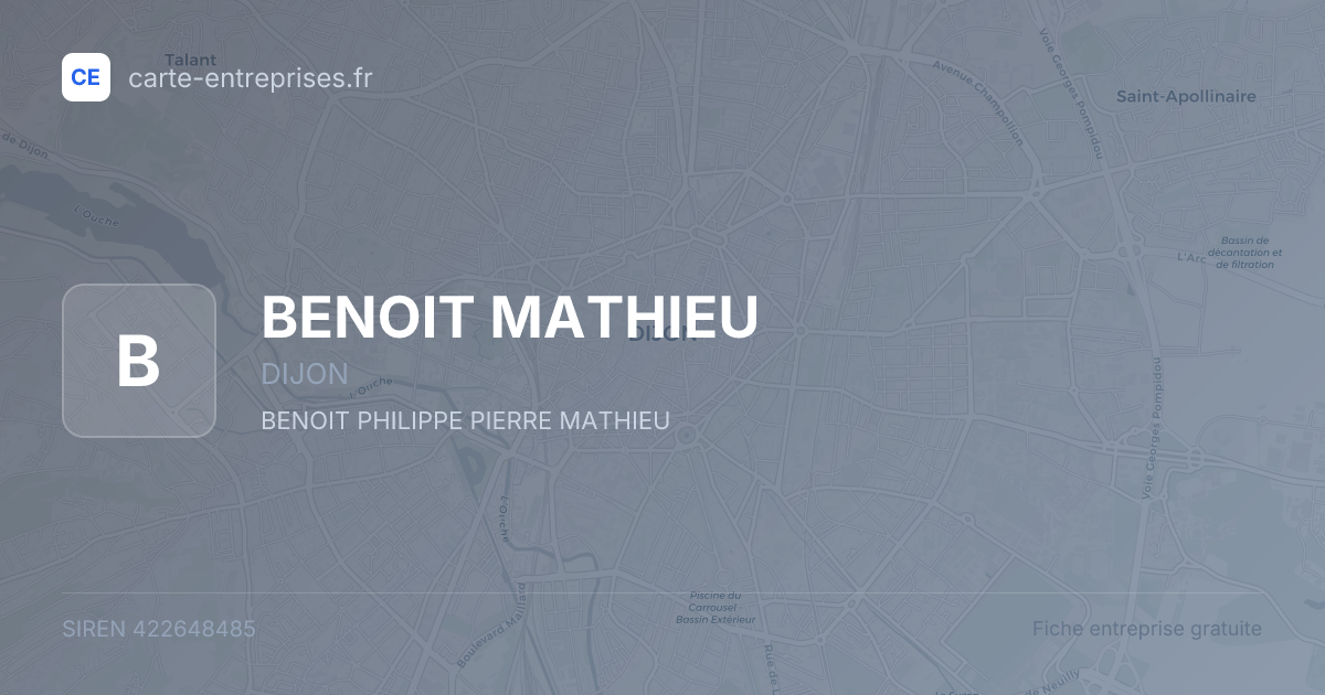 BENOIT MATHIEU — 422648485 — fiche entreprise