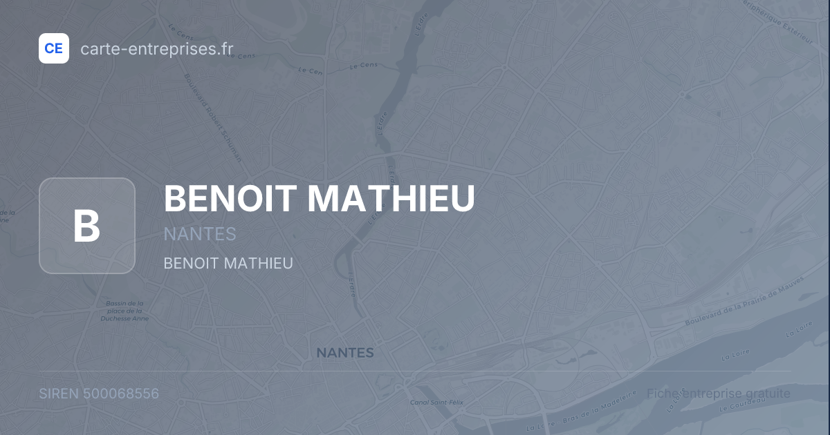 BENOIT MATHIEU — 500068556 — fiche entreprise