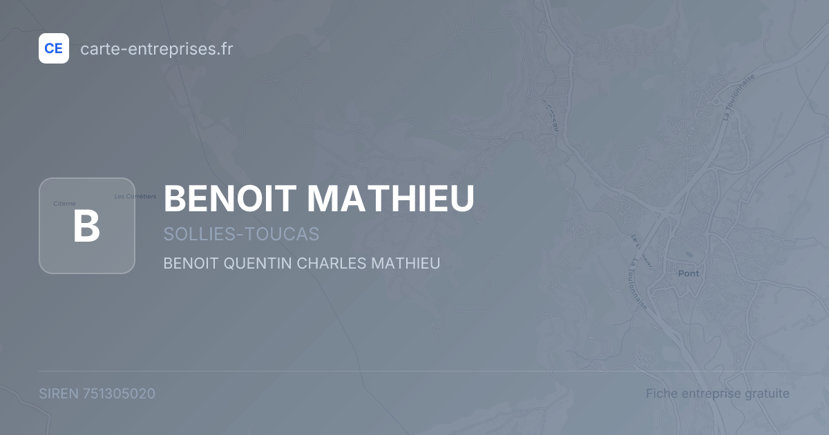 BENOIT MATHIEU — 751305020 — fiche entreprise