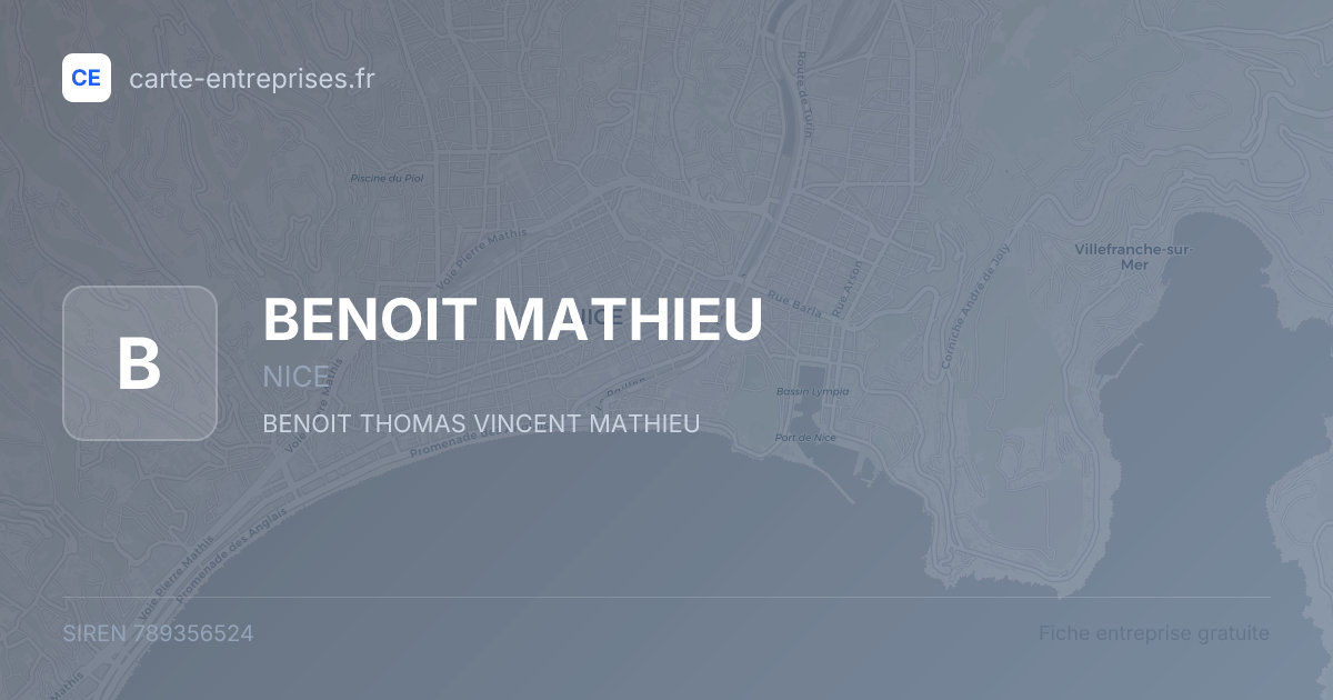 BENOIT MATHIEU — 789356524 — fiche entreprise