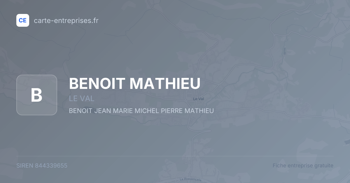 BENOIT MATHIEU — 844339655 — fiche entreprise